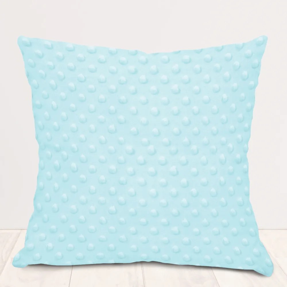 Biante Detská obliečka na vankúš Minky 3D bodky MKP-013 Ľadová modrá 30 x 50 cm