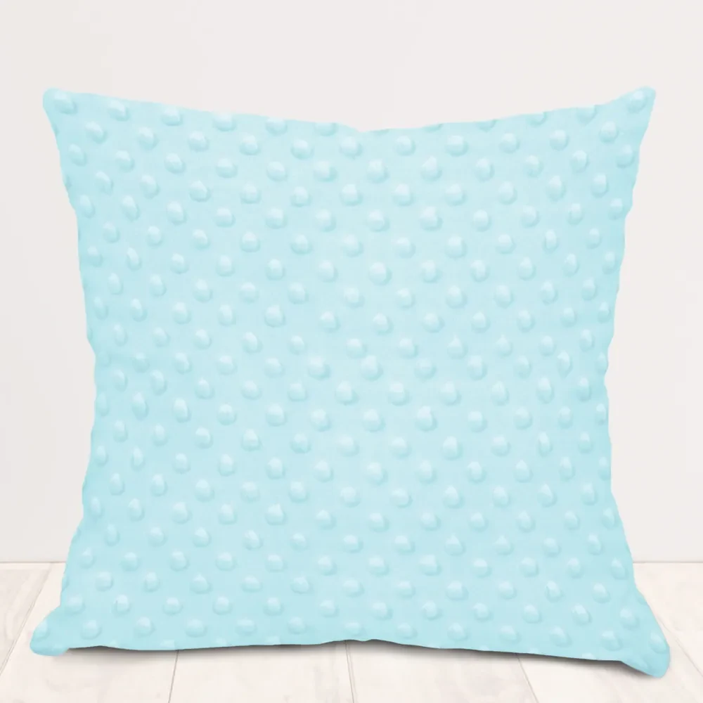 Biante Detská obliečka na vankúš Minky 3D bodky MKP-013 Ľadová modrá 50 x 70 cm