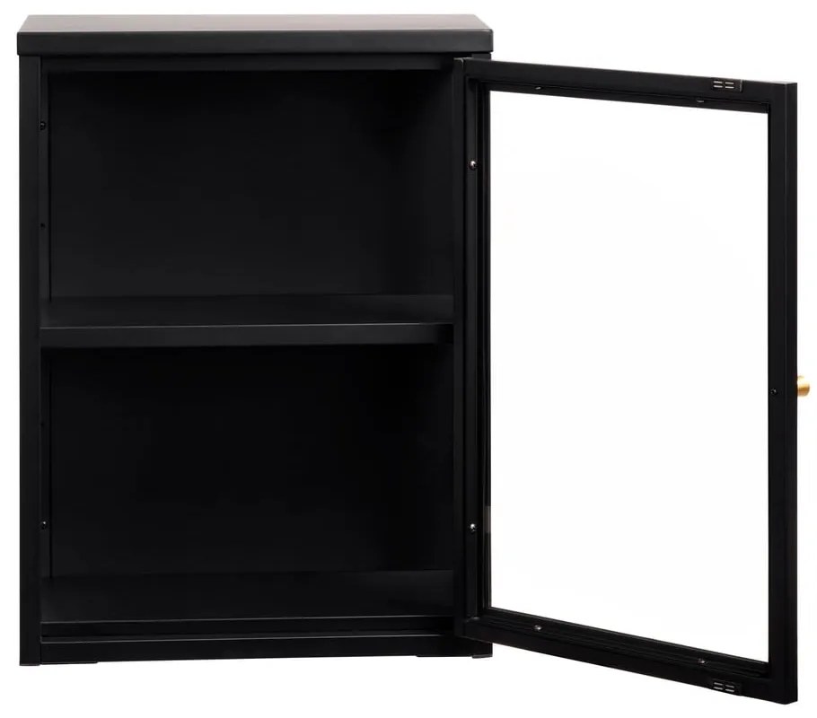 Čierna kovová závesná vitrína 45x60 cm Carmel – Unique Furniture