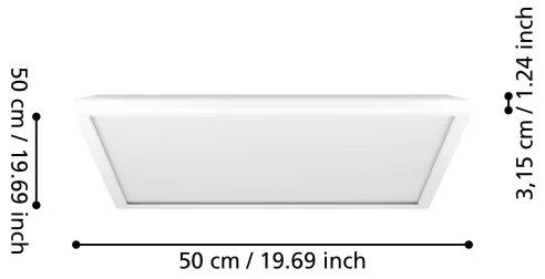 Eglo 901452 - LED Kúpeľňové stropné svietidlo ROVITO 17W/230V 50x50 cm IP44 biela