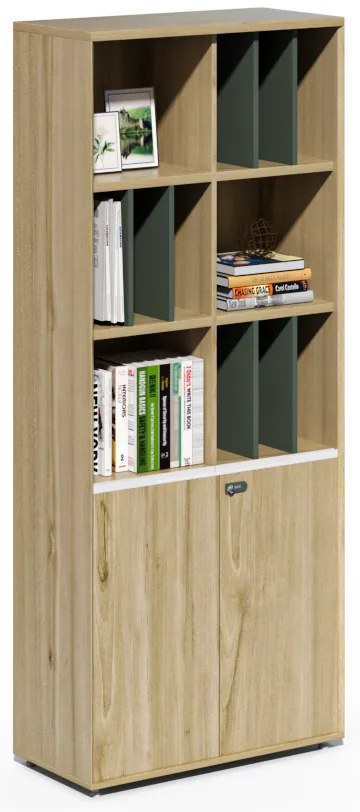 Vysoká kancelárska skriňa Houseland Profit Pro 01 dub prírodný