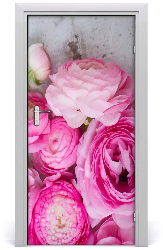 Fototapeta na dvere ružové kvety 85x205 cm