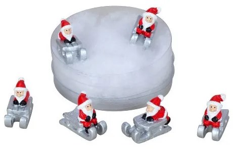 MAKRO - Santa na saniach 6ks v krabici , 3cmx1cm