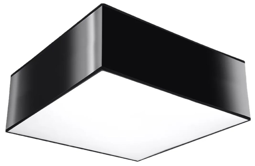 Stropné svietidlo Horus, 1x čierne plastové tienidlo, (biely plast), (25 cm)