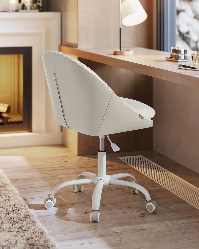 Otočná kancelářská židle Niama bílá/béžová