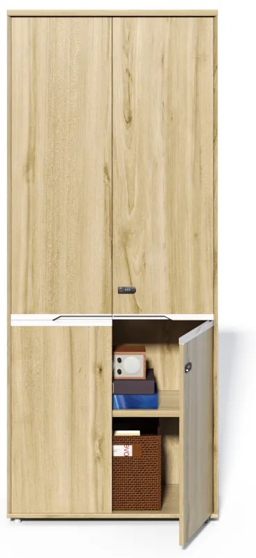 Vysoká kancelárska skriňa Houseland Profit Pro 03 dub prírodný