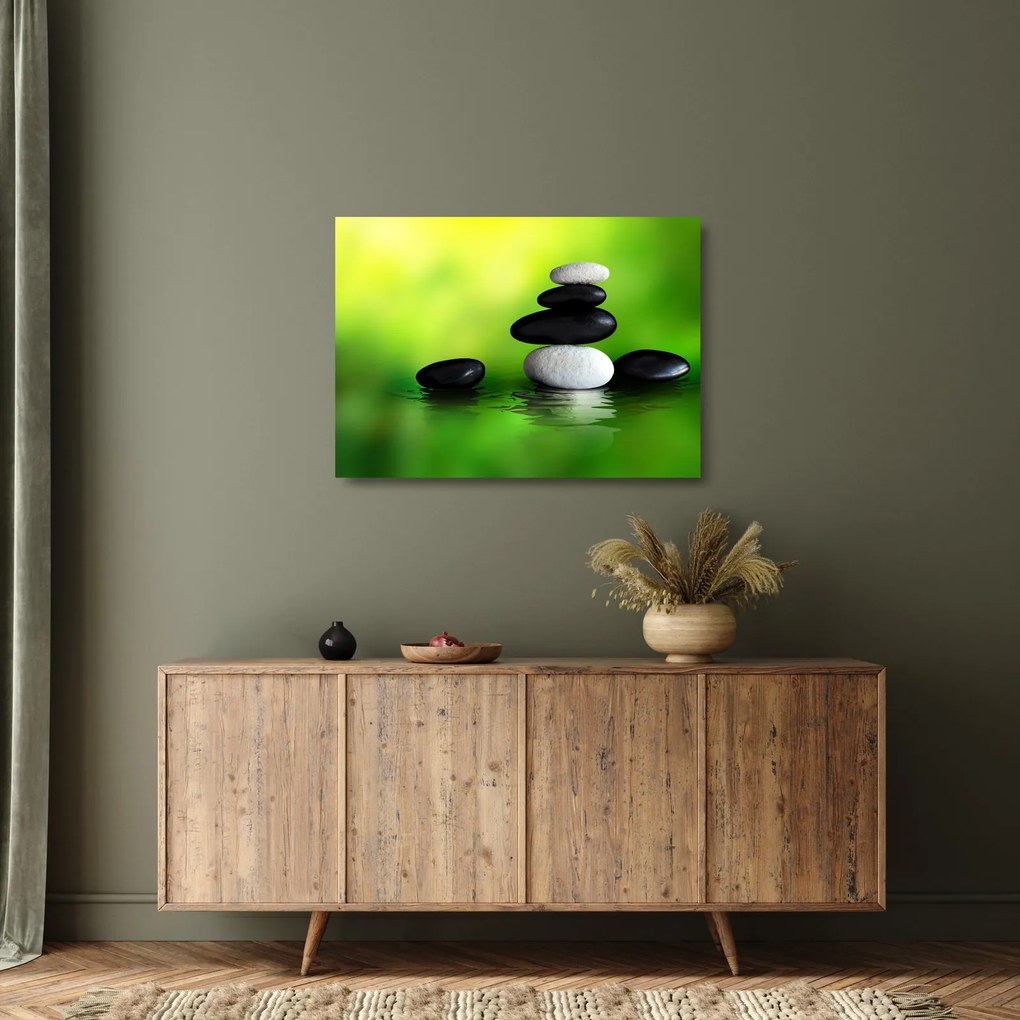 Sklenený obraz - Kamene na relaxáciu (70x50 cm)