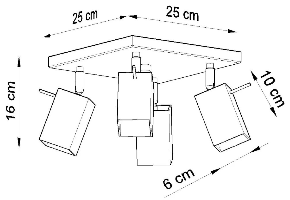 Stropné svietidlo MERIDA 4 sivé