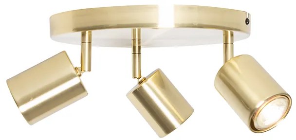 Moderné stropné svietidlo mosadzné nastaviteľné okrúhle 3-svetlo - Java