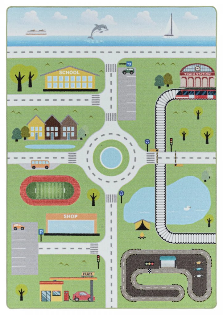 Ayyildiz, Kusový koberec Play 2902 green, 100x150, zelená, detská izba