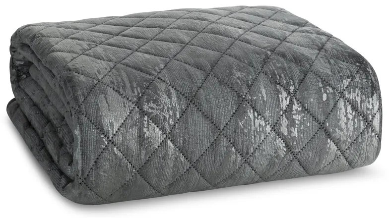 Dekorstudio Zamatový prehoz na posteľ BLINK 3 v oceľovej farbe Rozmer prehozu (šírka x dĺžka): 170x210cm