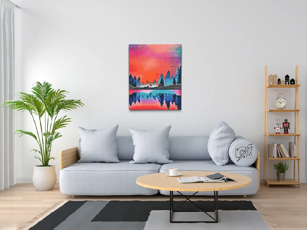 Gario Diamantové maľovanie Zimná krajina 2 Rozmery: 30 x 40 cm, Rámovanie: Iba zrolované plátno, Diamanty: Štvorcové