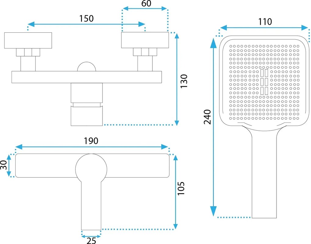 Rea Argus, sprchová batéria s ručnou bodovou sprchovou súpravou, medená matná, REA-B7438