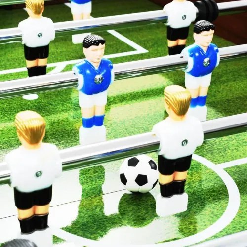 vidaXL Stolný futbal, oceľ 60 kg 140x74,5x87,5 cm, hnedý-