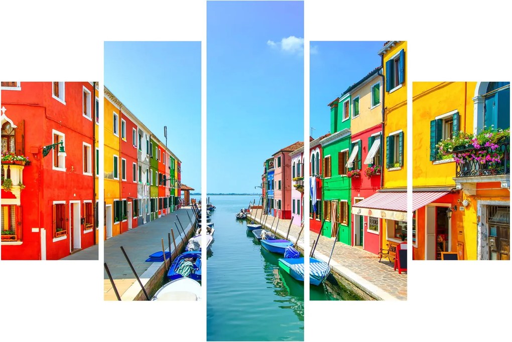 Obraz - Ostrov Burano, Benátky, Taliansko (150x105 cm)