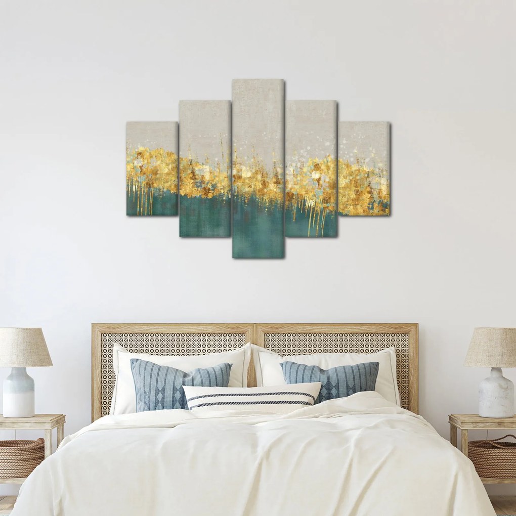 Obraz - Textúra so zlatým dekorom (150x105 cm)