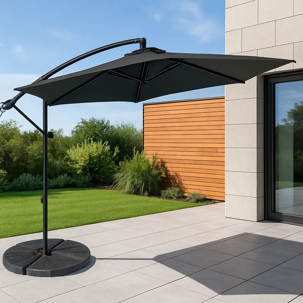 Záhradný slnečník Houseland Tynex 300 cm tmavosivý