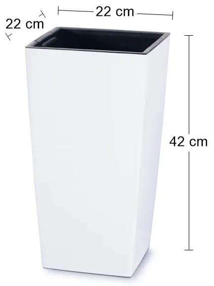 Plastový kvetináč DURS225 22,5 cm - biela