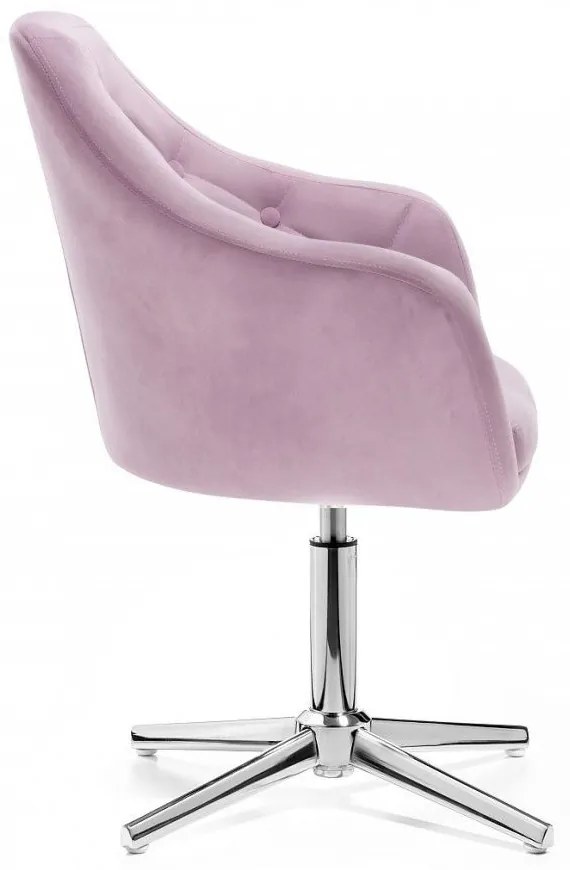 LuxuryForm DESIGN Kreslo ANDORA VELUR na striebornom kríži - levanduľa