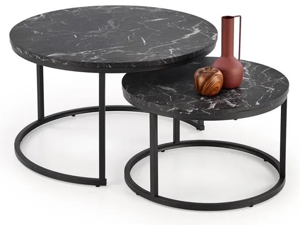 KONFERENČNÝ STOLÍK DAVINO ČIERNY MRAMOR + ČIERNY