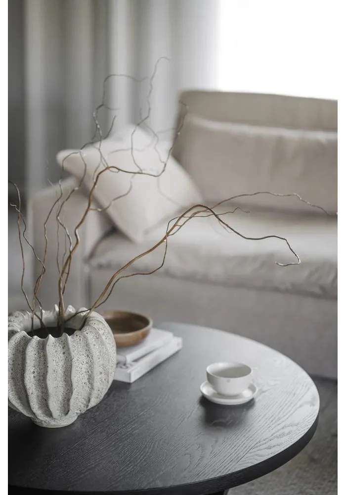 Čierny okrúhly konferenčný stolík v dekore duba ø 110 cm Boxford – Rowico