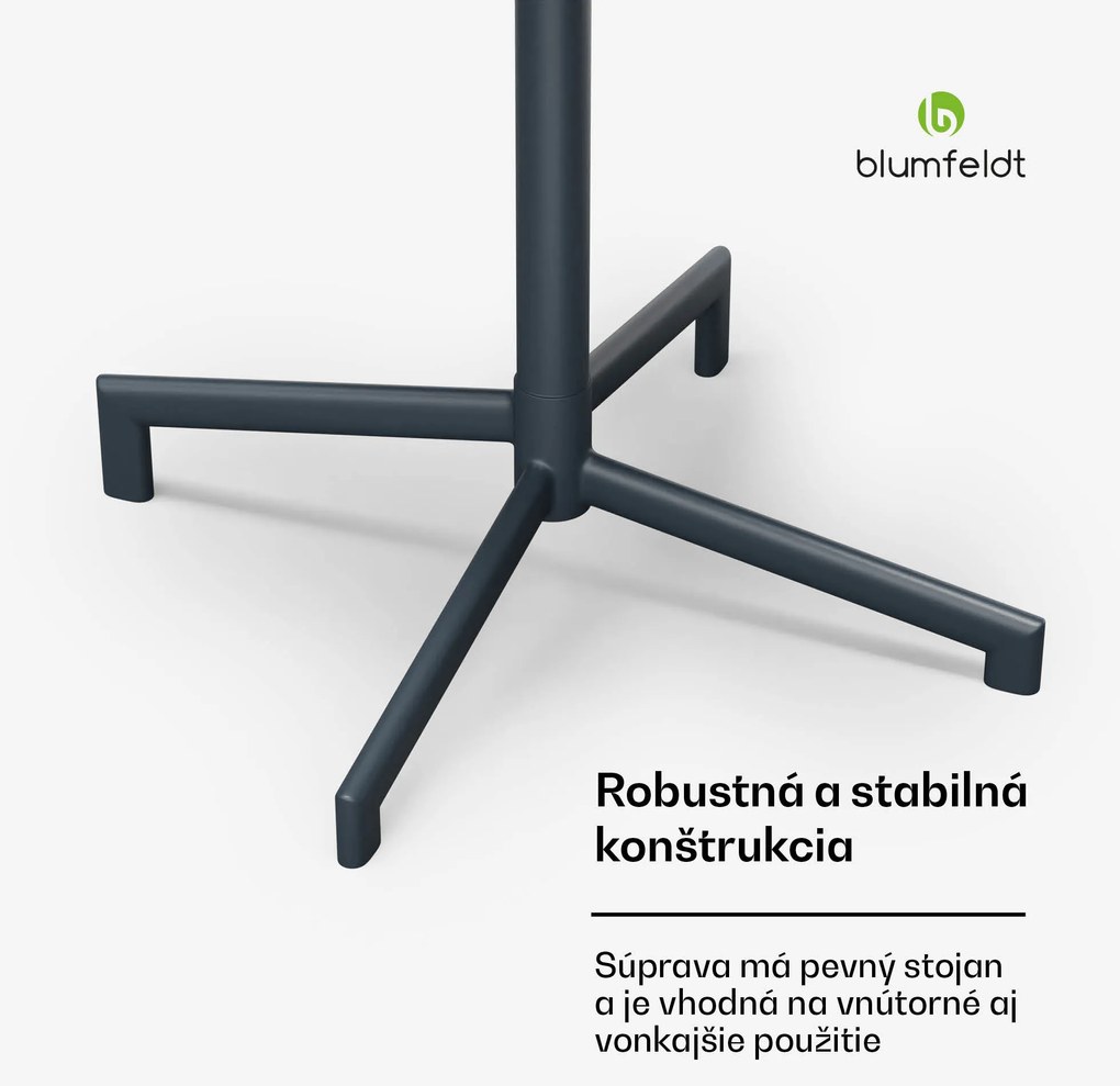 Blumfeldt UrbanEdge bistro stôl, barový stôl, 60 cm, skladací, prášková farba, odolný voči poveternostným vplyvom