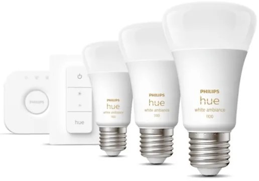 Základná sada Philips Hue WA 3xE27/11W 2200-6500K + Hue bridge a stmievač