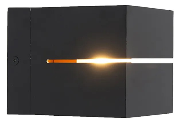 Moderná nástenná lampa čierna a zlatá 9,7 cm - Transfer Groove