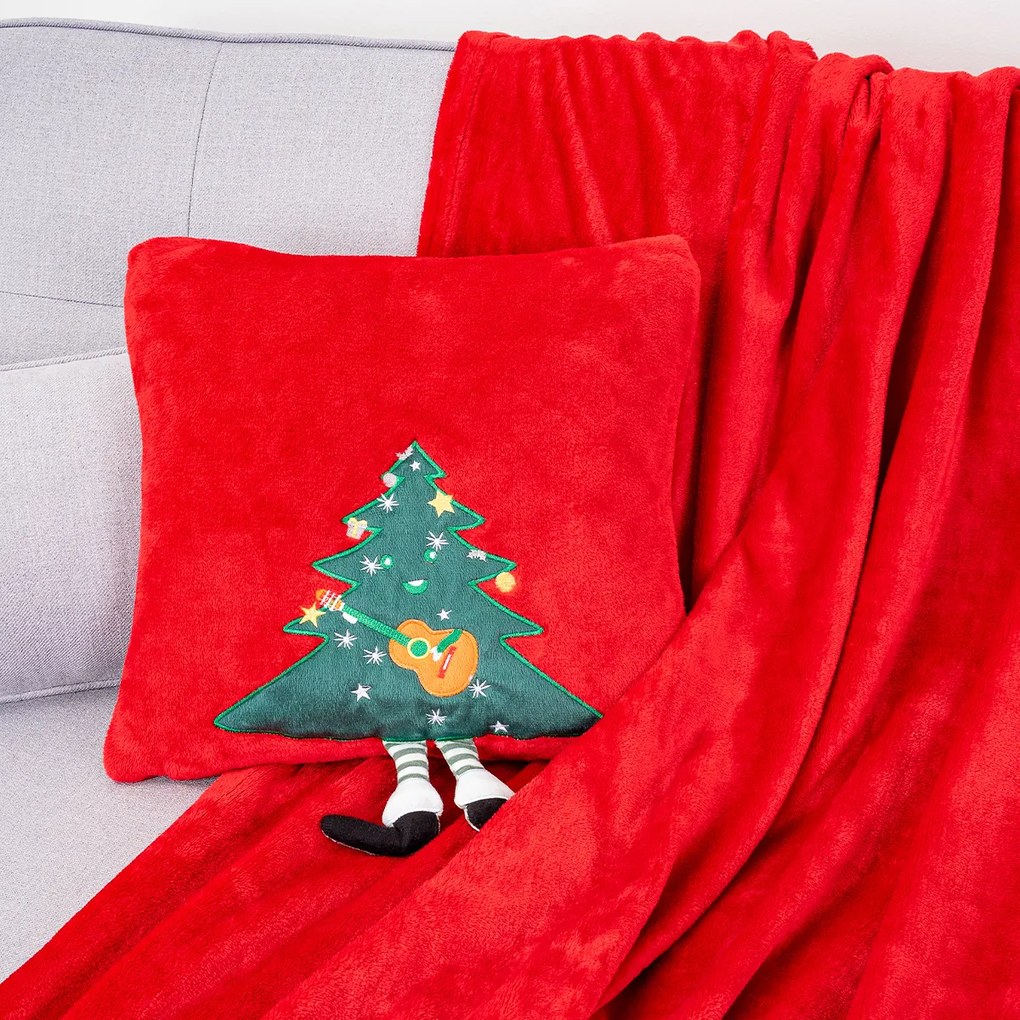 4Home Vianočná obliečka na vankúšik Merry Christmas tree, 40 x 40 cm