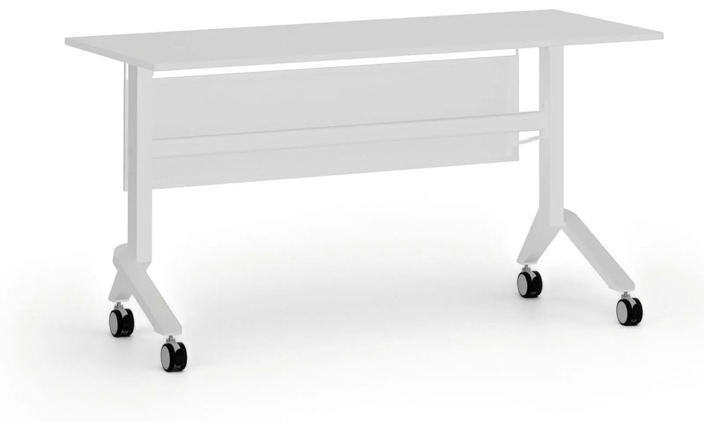 Mobilný stôl PRIMO MOVE, 1400 x 600 mm, biela podnož, biela