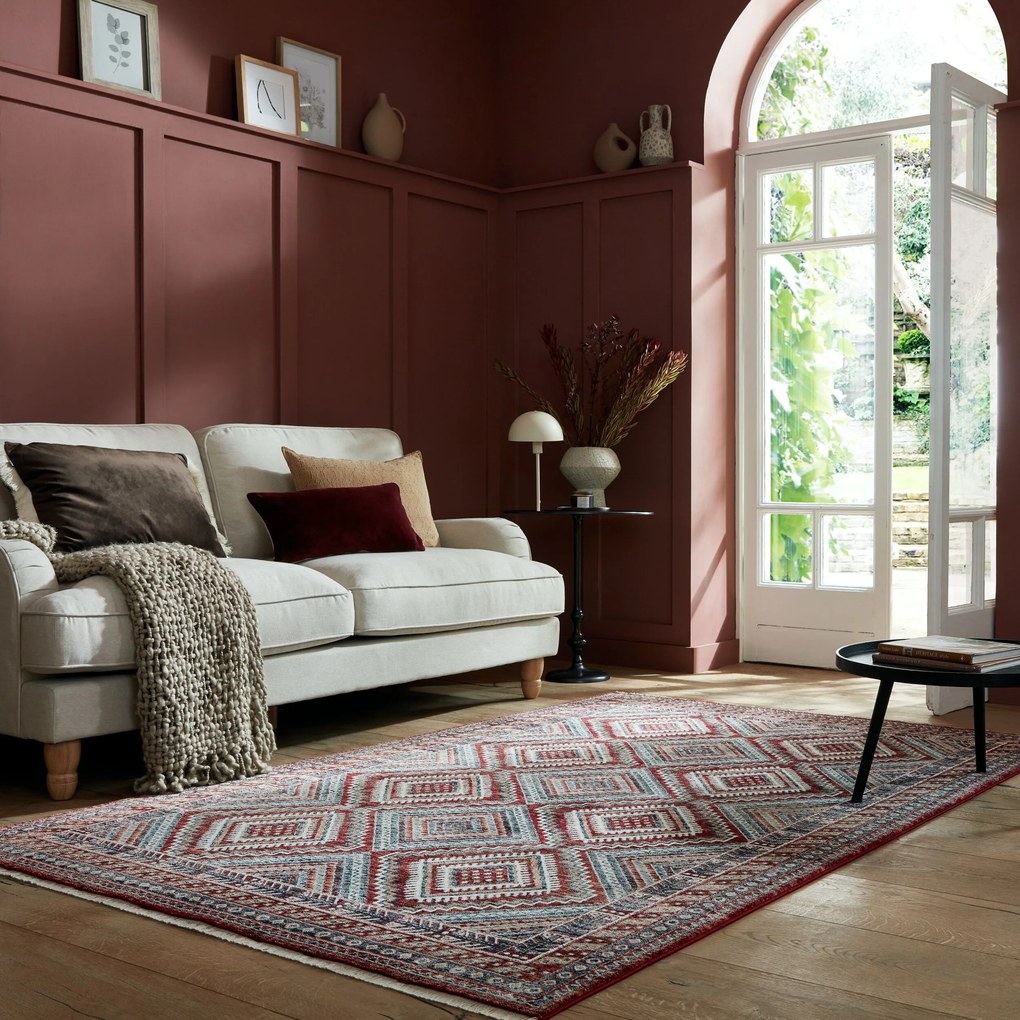Flair Rugs, Kusový koberec Cooper Babylon Traditional Red, 80x150, červená, obývacia izba