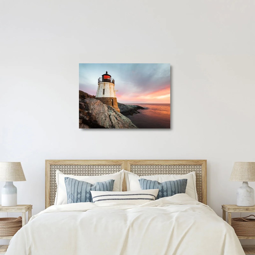 Sklenený obraz - Maják Castle Hill (70x50 cm)
