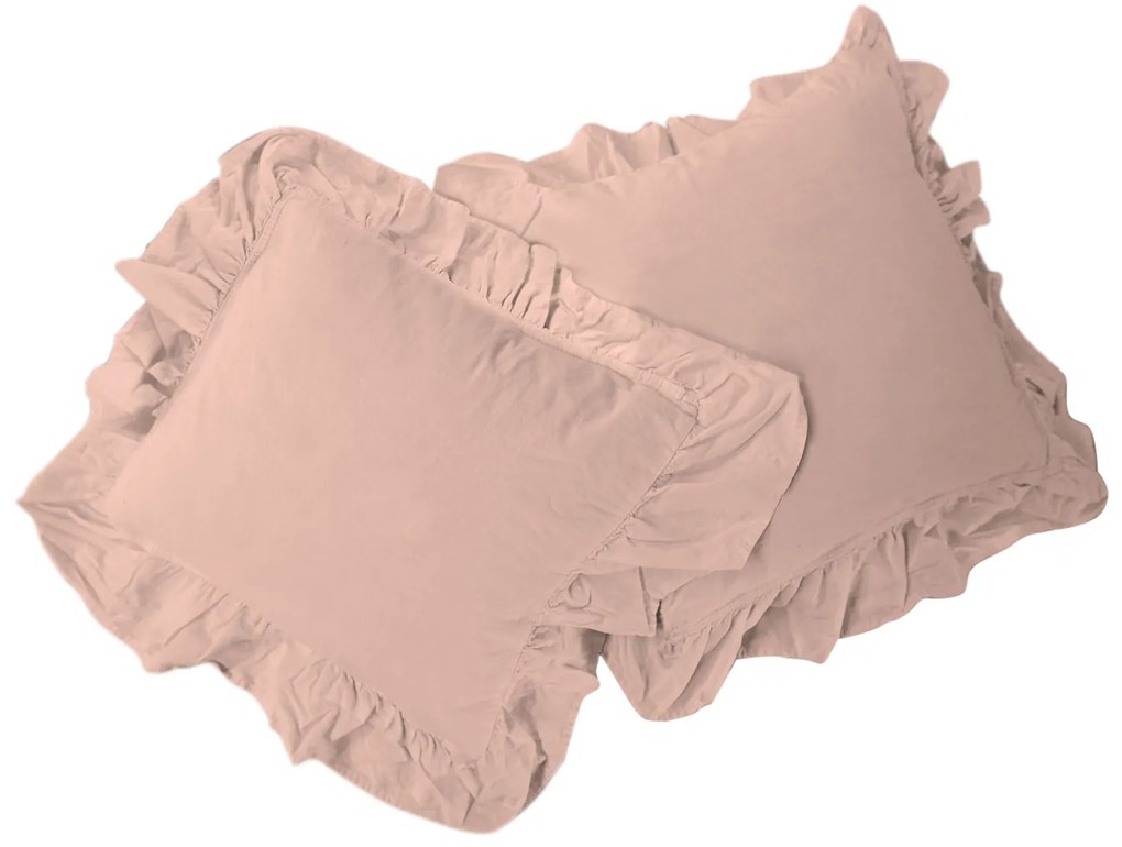 SADA OBLIEČOK NA VANKÚŠ STONEWASHED 2 KS 40X40 CM RUŽOVÁ