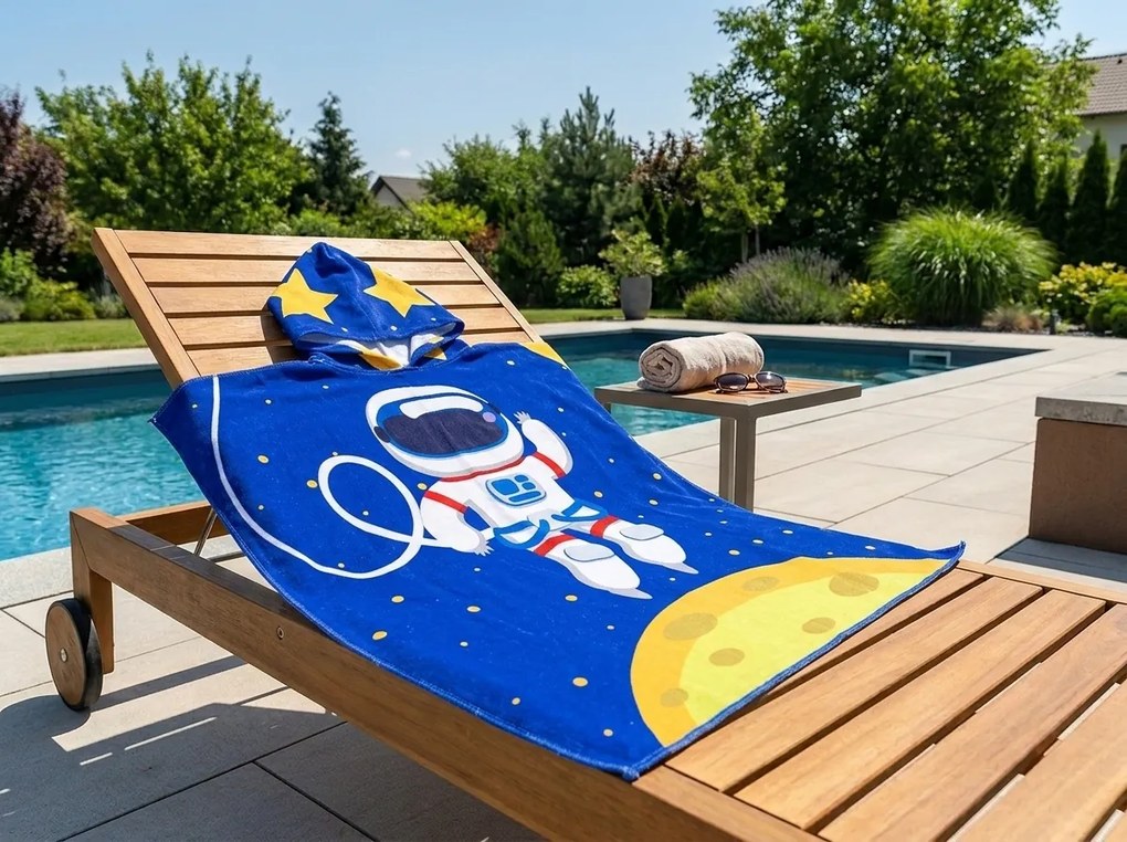 Detské pončo GALAXIO modré Rozmer: 60 x 120 cm