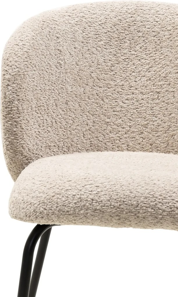 Jedálenská stolička LARISA buklé béžová/čierna