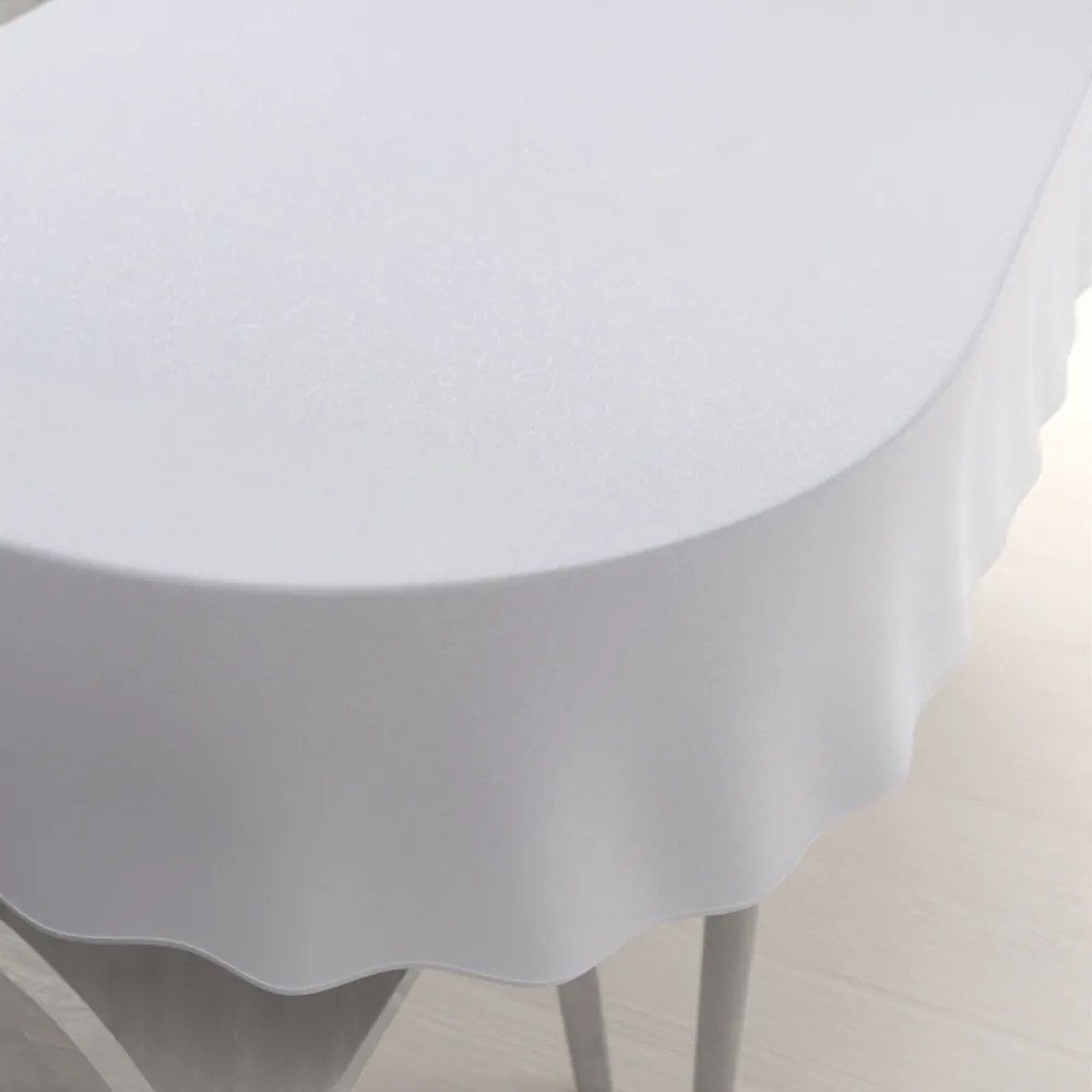 Biante Teflónový oválny obrus TF-078 Ornamenty - studená biela 50x100 cm