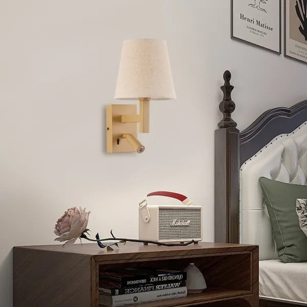 Brilagi - LED Nástenná lampa DEYA 1xE14/40W/230V + LED/3W ľan/zlatá