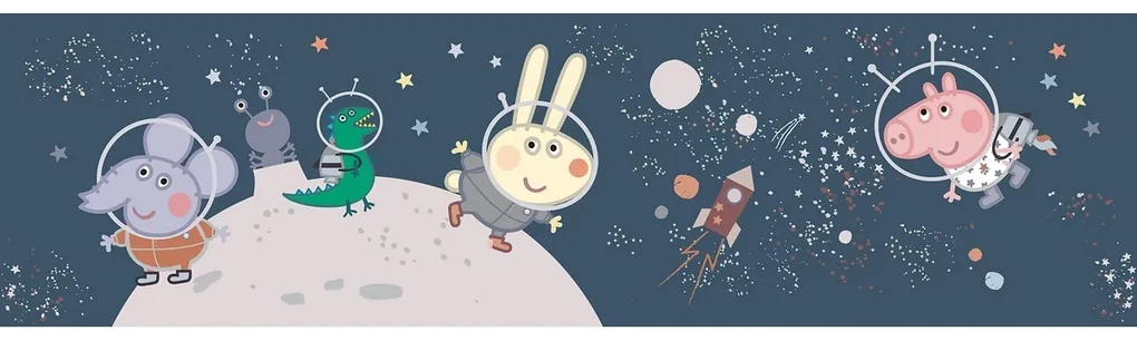 Samolepiaca bordúra Peppa Space, 500 x 9,7 cm