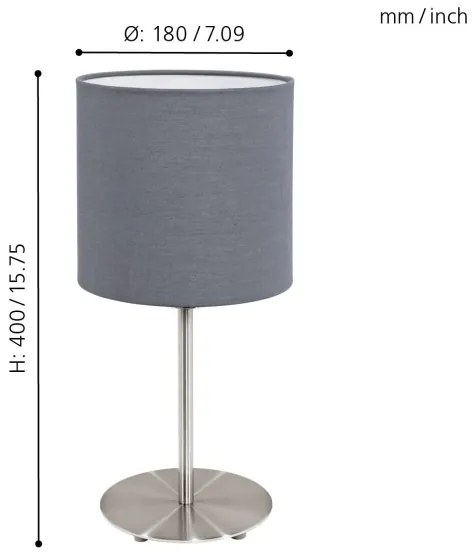 Eglo 31596 - Stolná lampa PASTERI 1xE27/60W/230V