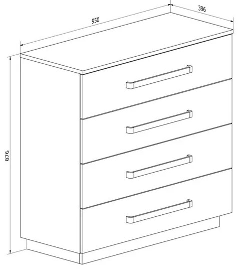 KOMODA MARION LED BIELA VYSOKÝ LESK