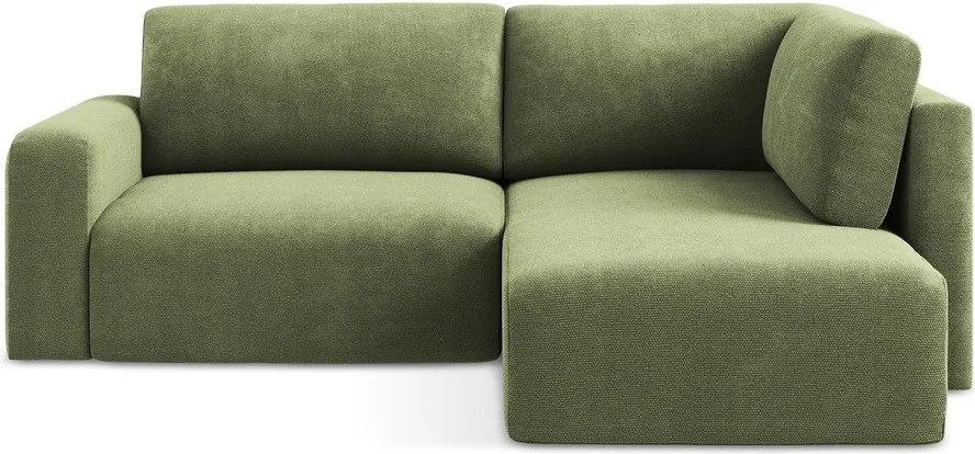 Zelená ženilková rozkladacia/s úložným priestorom rohová pohovka (pravý roh/do L) Kona – Makamii