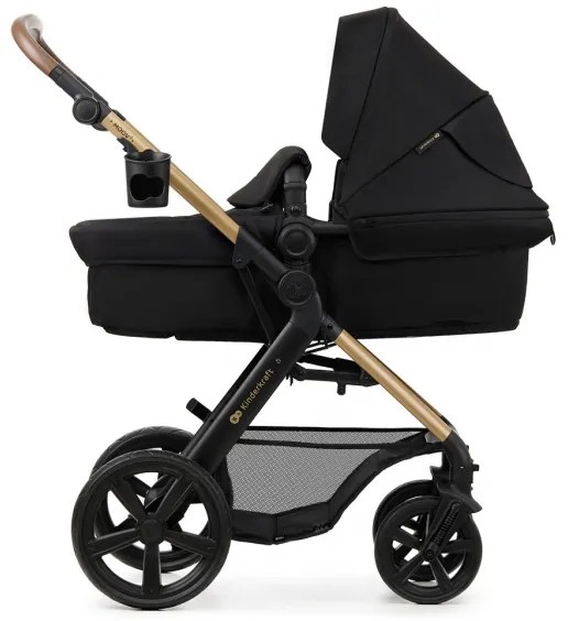 KINDERKRAFT - Kombinovaný kočík 3v1 MOOV 2 Pure black + autosedačka MINK PRO