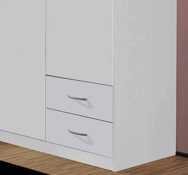 Šatníková skriňa Case, 91 cm, biela