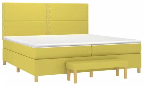 vidaXL Boxspring posteľ s matracom svetlozelená 200x200 cm látka-