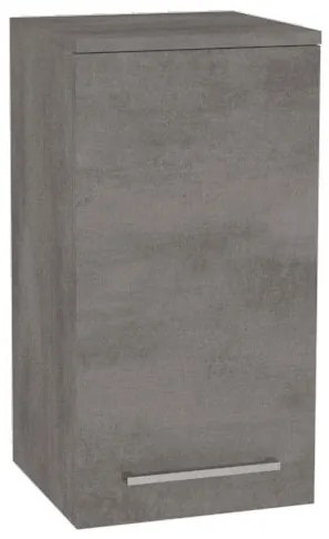Mereo, Mereo Bino kúpeľňová skrinka horná 63 cm, pravá, Multidecor, Betón tmavosivý, MER-CN696BET2