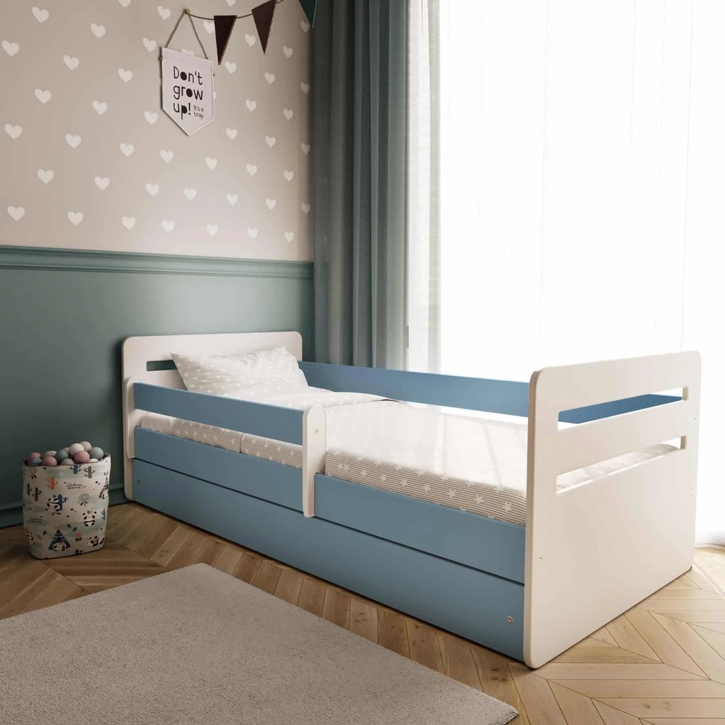 Letoss Detská posteľ TOMI - 180/80 Biela S matracom S uložným priestorom