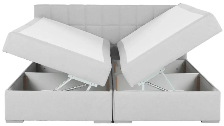 Boxspringová posteľ 180x200, svetlosivá, FERATA KOMFORT