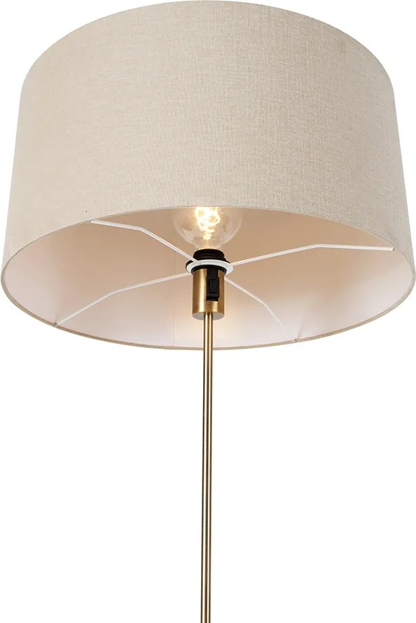 Stojaca lampa nastaviteľná bronzová so svetlohnedým tienidlom 50 cm - Parte