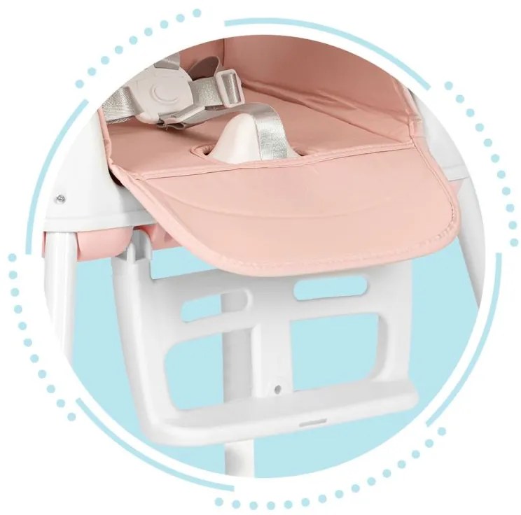 Detská stolička na kŕmenie 3v1 skladacia Ecotoys Pink