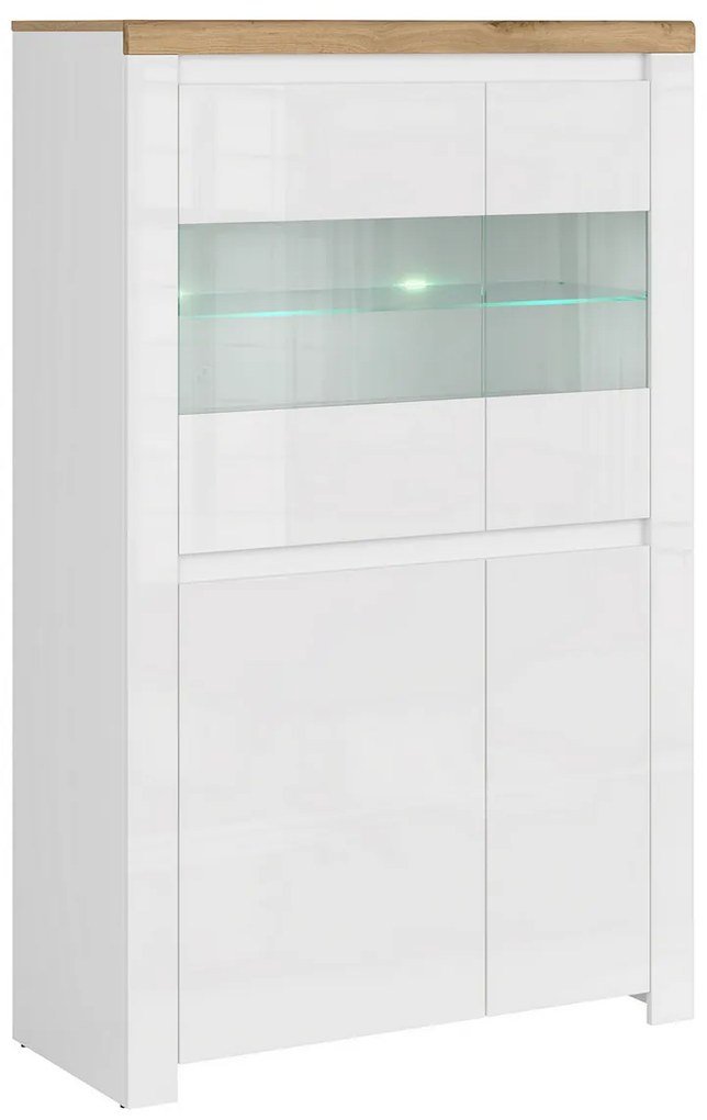 Skriňa VILGO 2D2W, lesklá biela